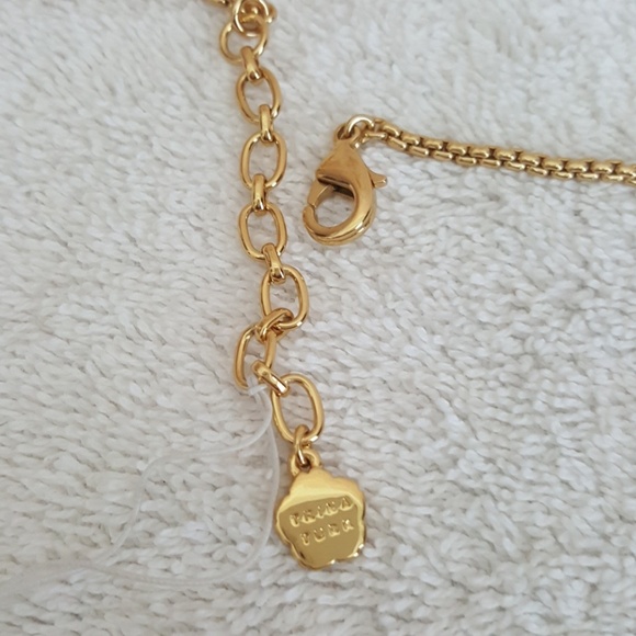 New Trina Turk Gold Chevron Pendant Necklace - Picture 7 of 7